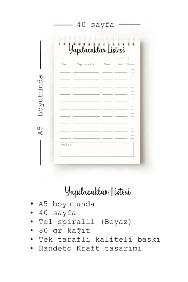 Simple Minimalist Turkish to Do List, A5 to Do List, Planner, Task List, Planner - 3