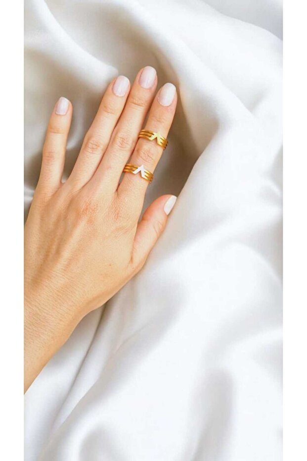 Stainless Steel Gold Sergeant Ring