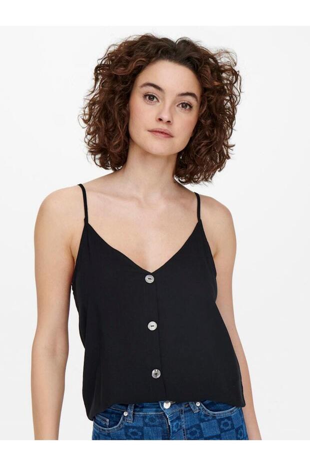 ONLNELLY LIFE BUTTON SINGLET SOLID NOOS