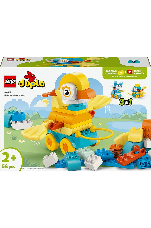 ® DUPLO® Kasabası 3’ü 1 Arada Tekerlekli Hayvanlar 10448 - 2+ Eğitici Oyuncak Yapım Seti (58P) - 4