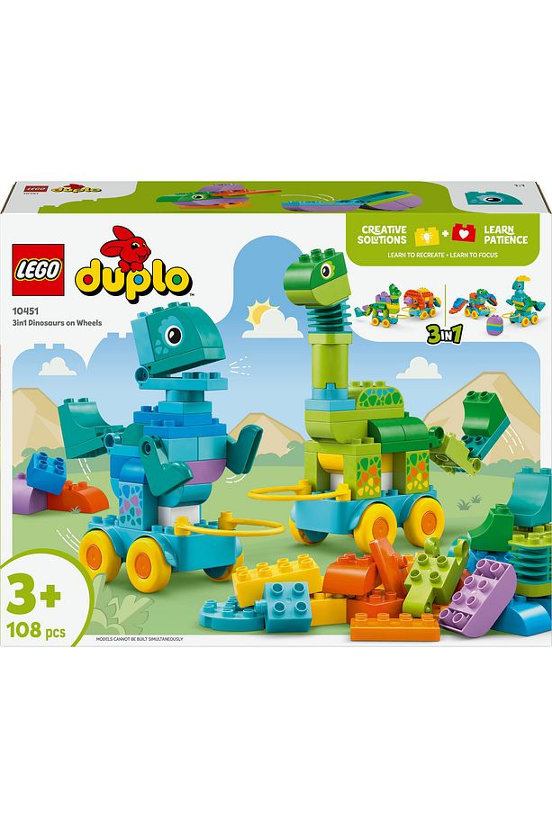 ® DUPLO® Kasabası 3’ü 1 Arada Tekerlekli Dinozorlar 10451 - 3+ Eğitici Oyuncak Yapım Seti (108P) - 4