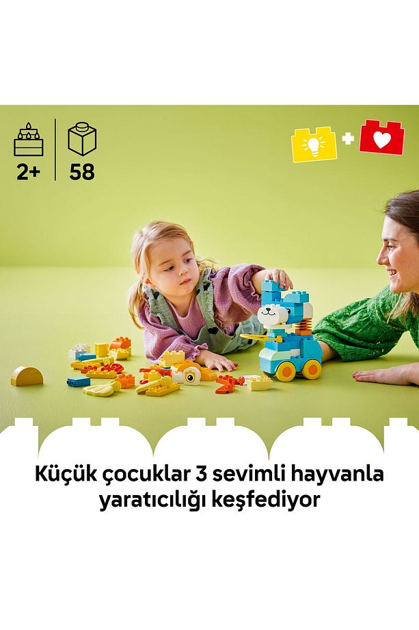 ® DUPLO® Kasabası 3’ü 1 Arada Tekerlekli Hayvanlar 10448 - 2+ Eğitici Oyuncak Yapım Seti (58P) - 6