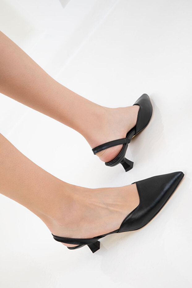 Black Women's Classic Heeled Shoes 20650