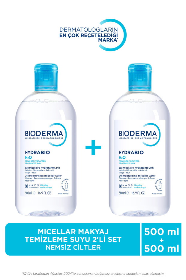 Hydrabio H2O Micellar Makyaj Temizleme Suyu 2'li Set Nemlendirici Yüz ve Göz Çevresi 500 ml - 1