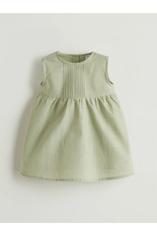 Bisiklet Yaka Basic Kız Bebek Elbise - 2