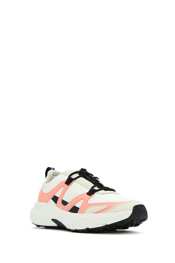 ACBC x DERİMOD Kadın Bej Bağcıklı Kalın Tabanlı Kumaş Sneaker 25SFD43556F - 6
