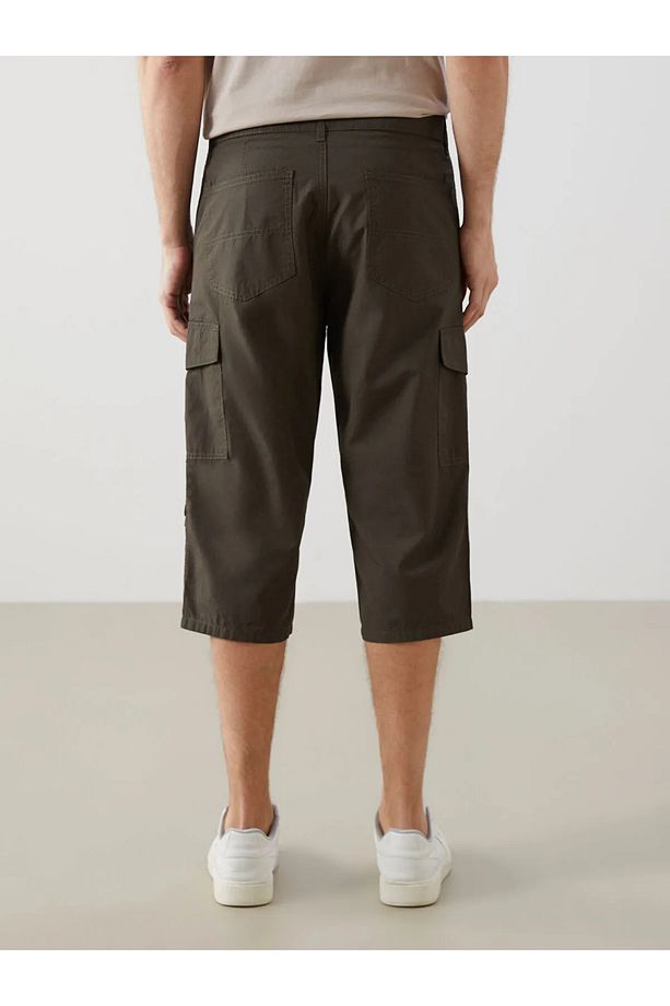Standart Kalıp Gabardin Erkek Kargo Şort - 6