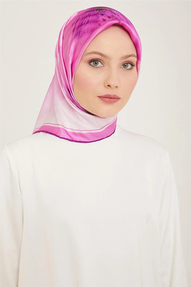 Sura Silk Scarf 9100D (S) 90 X 90 Candy Pink - 04