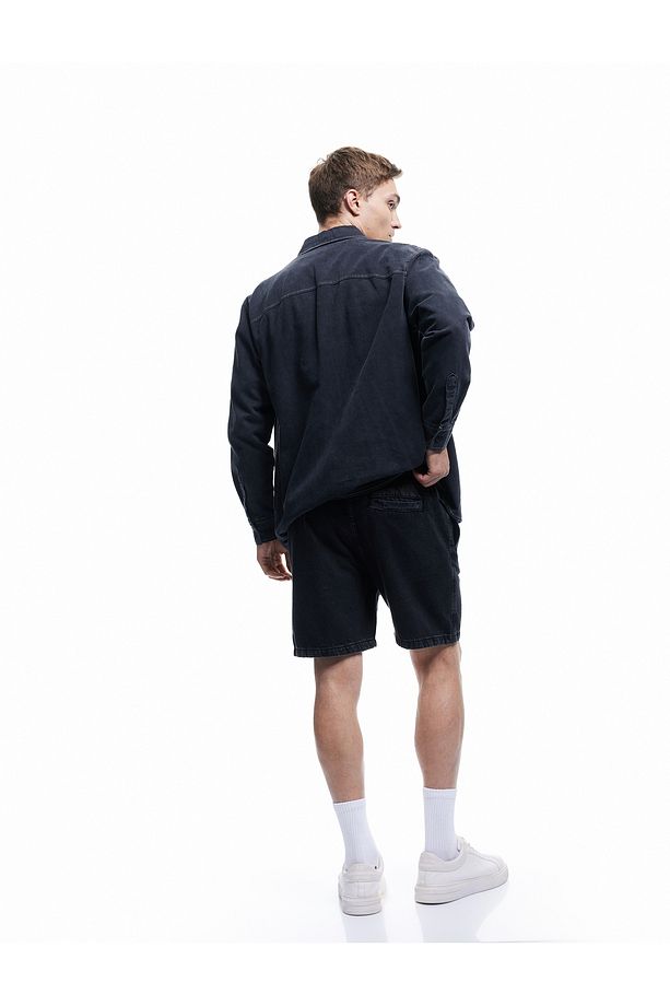 Oversize Kot Şort Bermuda Cep Detaylı Pamuklu - 3
