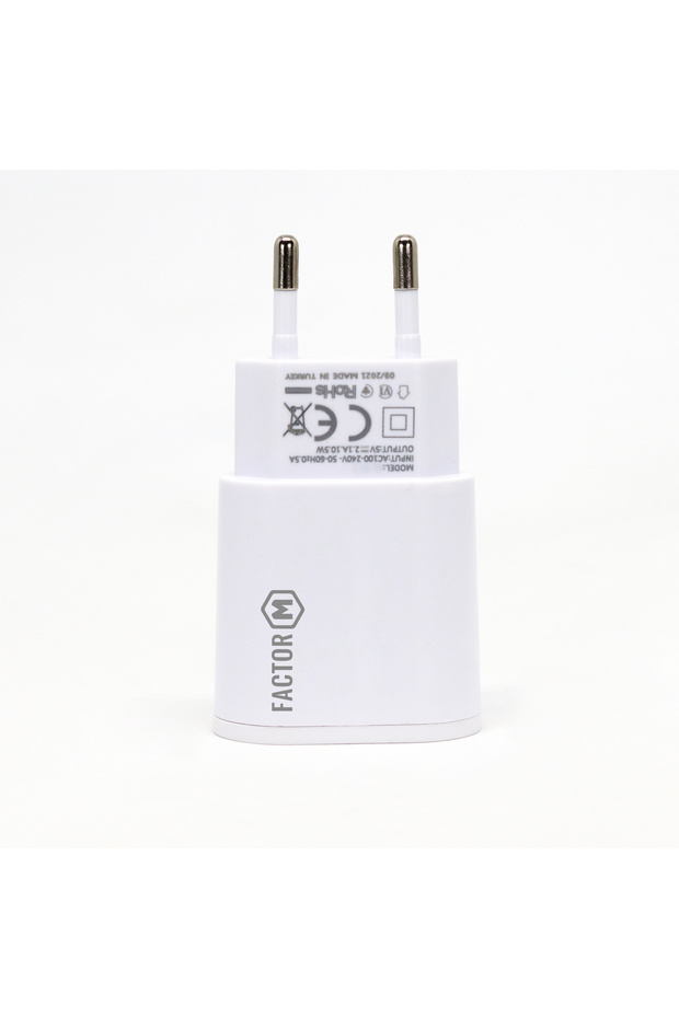Factor M Çift Çıkışlı 2.1a Iphone Ligthning Ev Tipi Şarj Aleti Set (FM101L) - 2