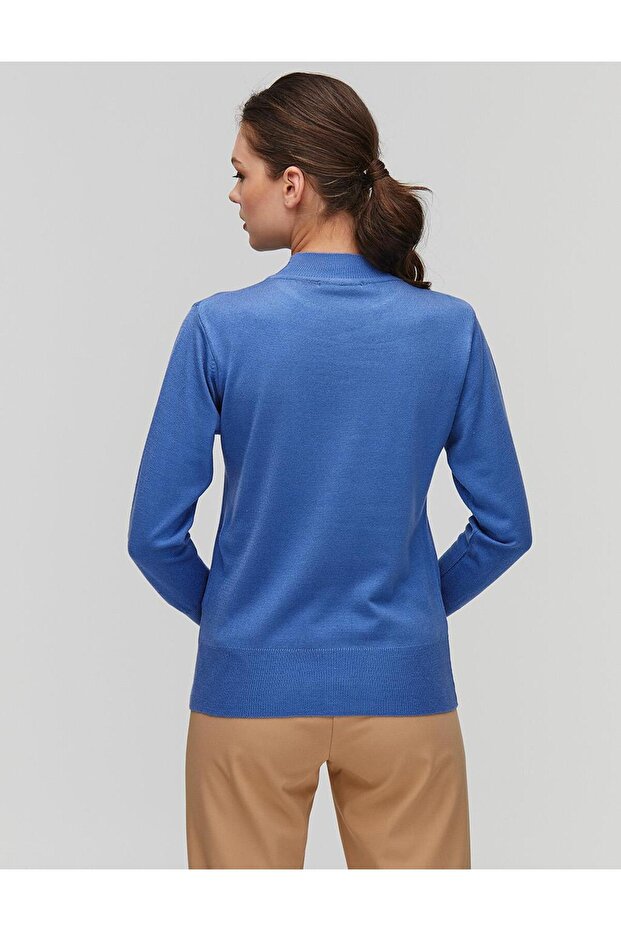 Basic Triko Bluz Açık Mavi - 7