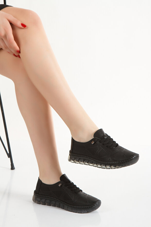 HAKİKİ DERİ GÜNLÜK KADIN AYAKKABISI ESNEK TABAN HAMİLE AYAKKABISI COMFORT TABAN - 3