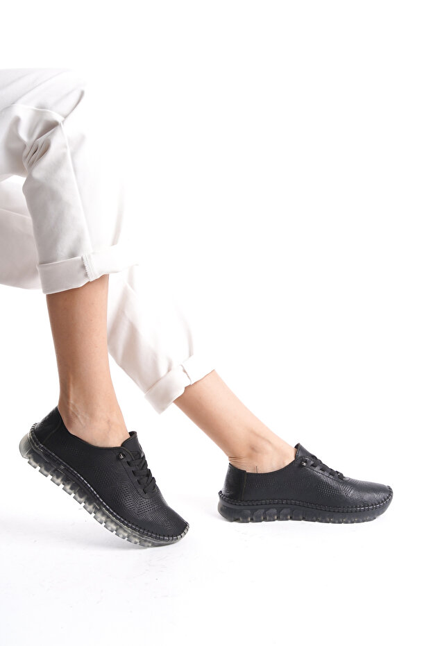 HAKİKİ DERİ GÜNLÜK KADIN AYAKKABISI ESNEK TABAN HAMİLE AYAKKABISI COMFORT TABAN - 7