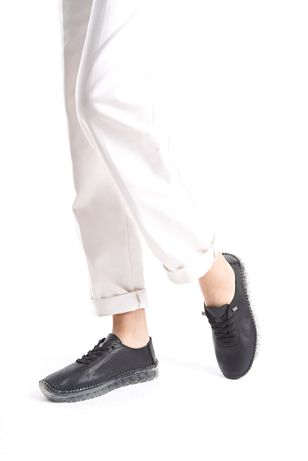 HAKİKİ DERİ GÜNLÜK KADIN AYAKKABISI ESNEK TABAN HAMİLE AYAKKABISI COMFORT TABAN - 4