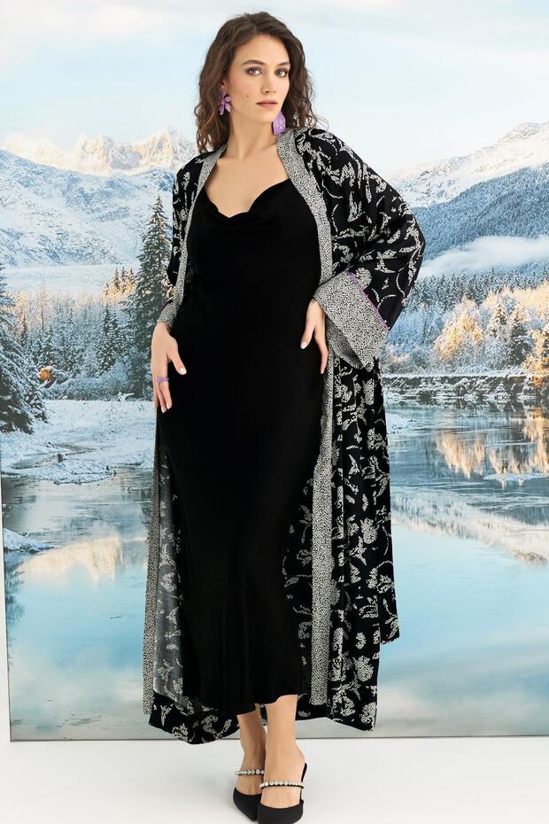 Patterned Dressing Gown Set - 2