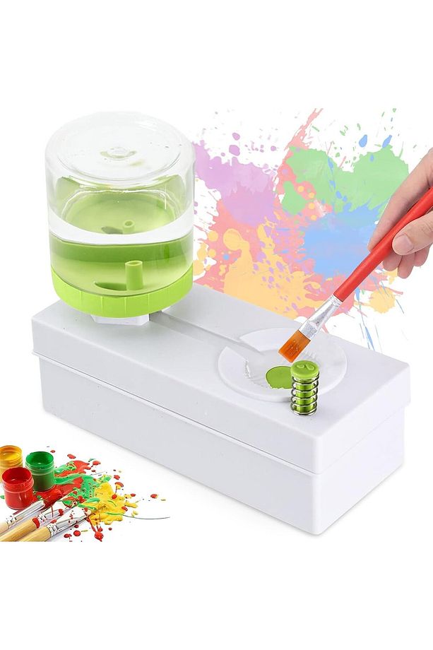 Otomatik Fırça Temizleme Kabı – 2x250ml Hazneli, Boya Fırçası Temizleyici ve Yıkama Kutusu - 1