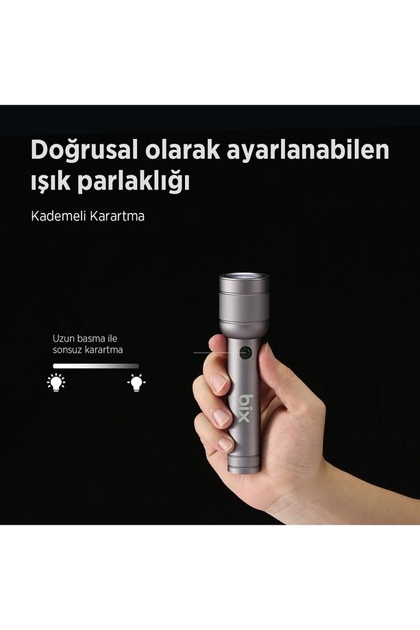 Bx2186fl 3w Led 910 Lümen, Şarjlı, Çok Modlu Uzun Menzilli Kompakt El Feneri - 4