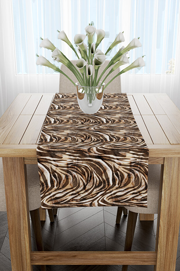 Brown Zebra Patterned Runner 40X140 - 1