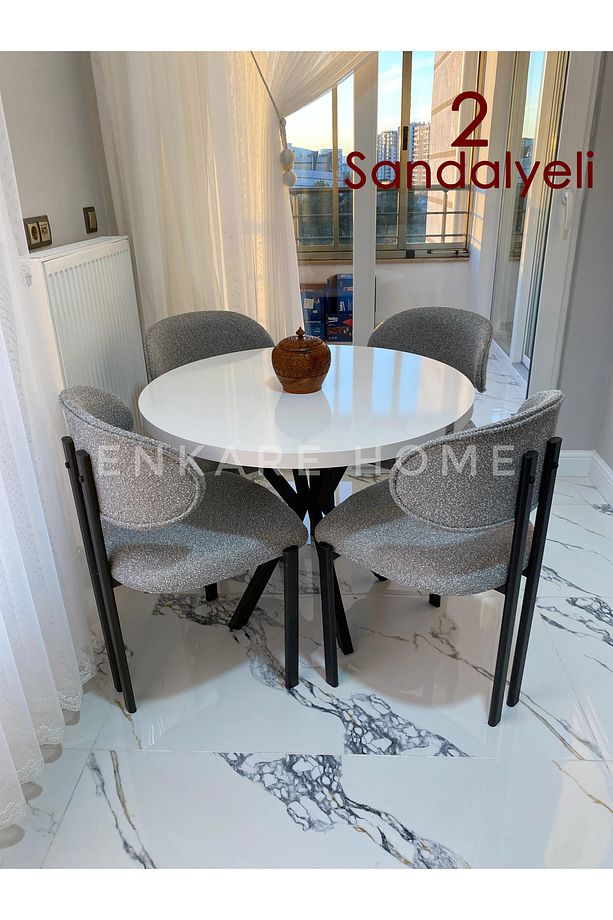 Badem Masa Sandalye Takımı, Masa + 2 Adet Sandalye - 2