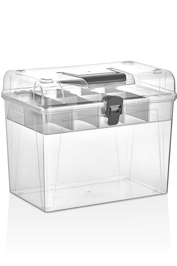 Maxiclear Portable Compartment Transparent Organizer Box Multi-Compartment Multi-Purpose Organizer Box 4.0 Lt - 4