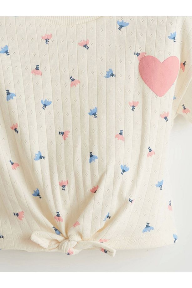 LCW baby Bej Beli Lastikli Basic Kız Bebek Şort - 7