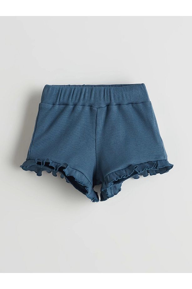 LCW baby Bej Beli Lastikli Basic Kız Bebek Şort - 4