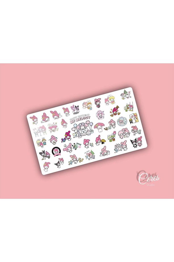 My Melody Sanrio Hello Kitty Sticker Etiket 1 Sayfa 38 Adet Etiket - 1