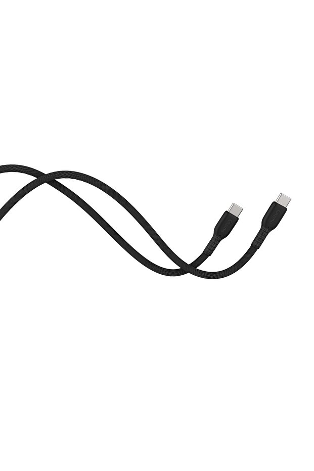 Qizmo USB-C To USB-C Charging Cable Black Fabric