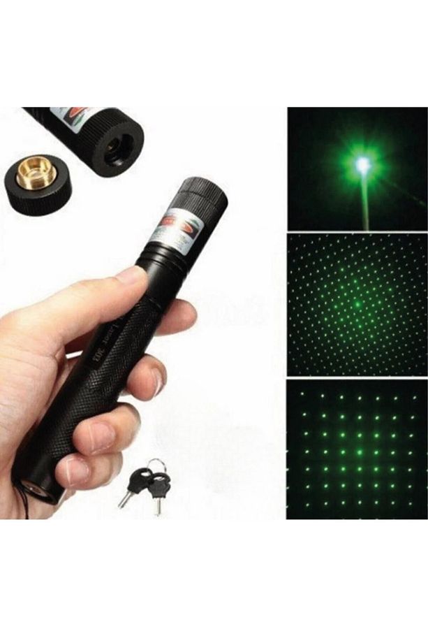 Green Laser Poınter Anahtar Emniyetli Yeşil Lazer Pointer 1000MW Yüksek Güçlü Lazer işaretçisi 15 km - 1