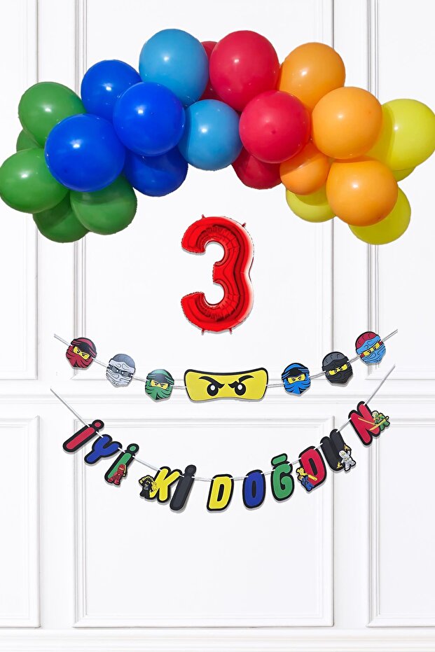 Ninja Concept Birthday Balloon Banner Setninja Theme Ornament Set