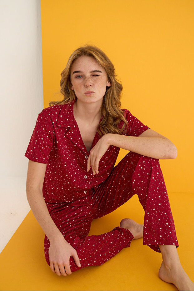 HELEN DÜĞMELİ PİJAMA TAKIMI - 1