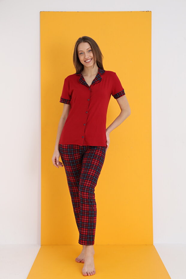 BAMBOO DÜĞMELİ PİJAMA TAKIMI - 2