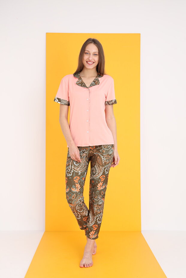 MARLA DÜĞMELİ PİJAMA TAKIMI - 2