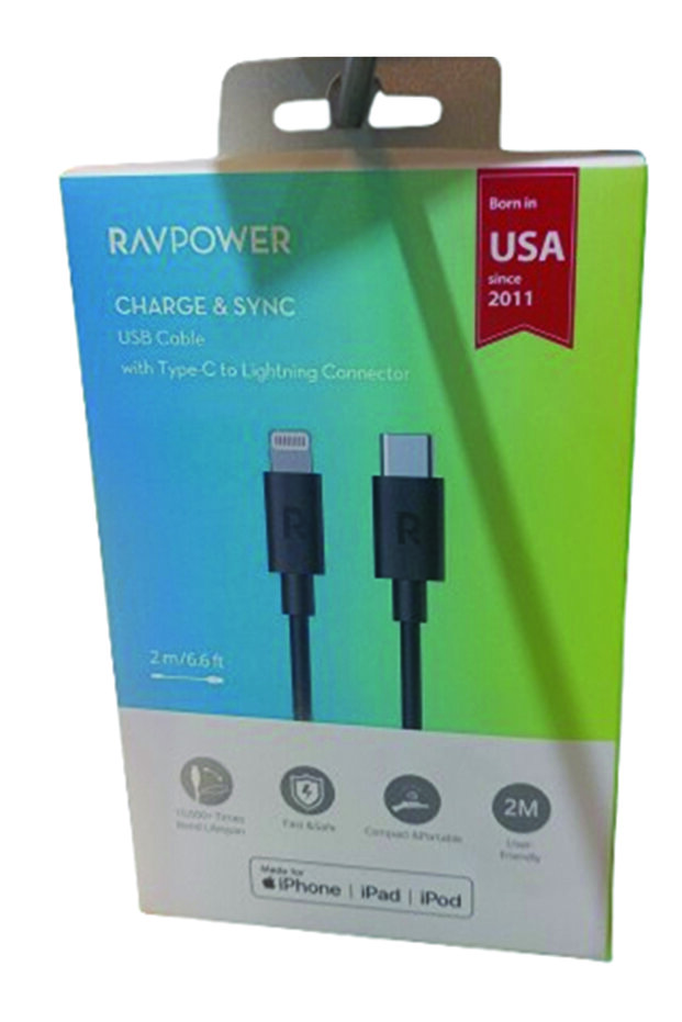كابل USB-C إلى Lightning - 2 متر (6.6 قدم)، شحن سريع ومتين، لأجهزة iPhone/iPad