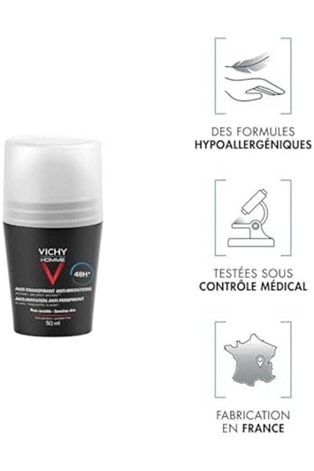 - Roll-On Deodorant for Sensitive Skin, 48 Hours, 50 ml, Unscented, for Men - 4