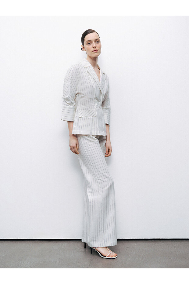 - Striped High Waist Trousers