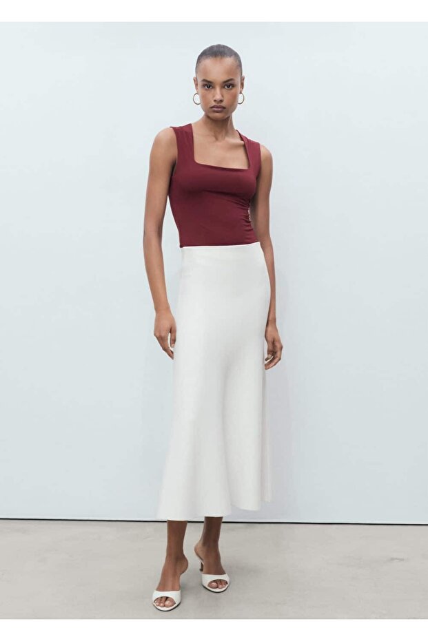 Geniş askılı dar kesim bluz - 2