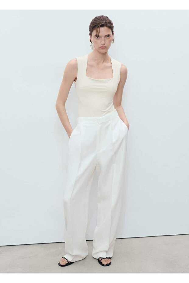 Geniş askılı dar kesim bluz - 2