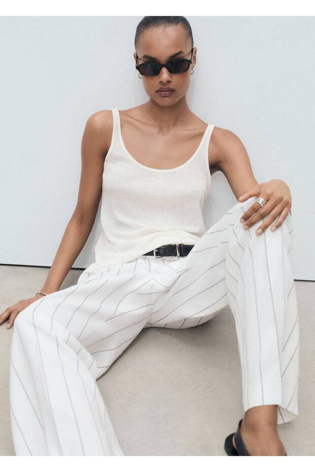 Keten askılı bluz - 6