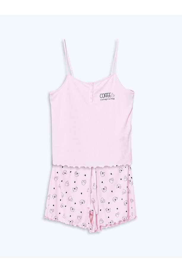 LCW DREAM U Yaka Kadın Şortlu Pijama Takımı (S5) - 7