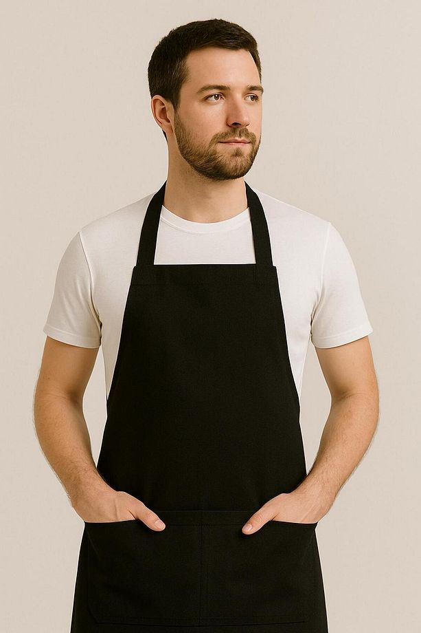 Cepli Şef Garson Kafe Aşçı Barista Siyah Önlük Mutfak Önlüğü Masterchef Apron Restaurant - 4