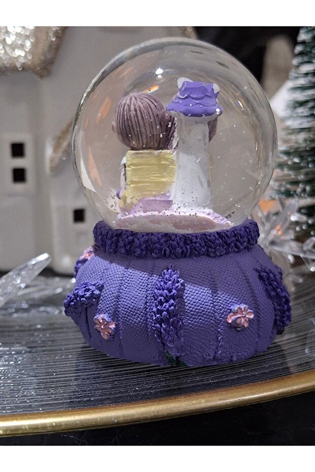 Mini kar küresi sevgili mor - 3