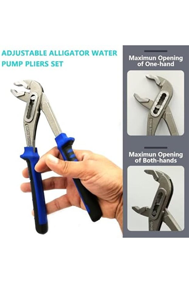 كماشة مضخة مياه متعددة الوظائف وقابلة للتعديل مقاس 10 بوصات - فولاذ Cr-V - أنبوب تعديل سريع بـ 7 مستويات - 3