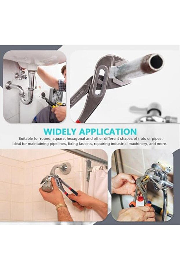 كماشة مضخة مياه متعددة الوظائف وقابلة للتعديل مقاس 10 بوصات - فولاذ Cr-V - أنبوب تعديل سريع بـ 7 مستويات - 6