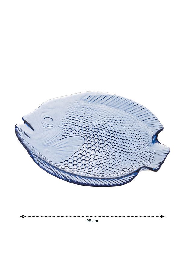 Mavi Balık Figürlü Cam Tabak 25 cm - 5