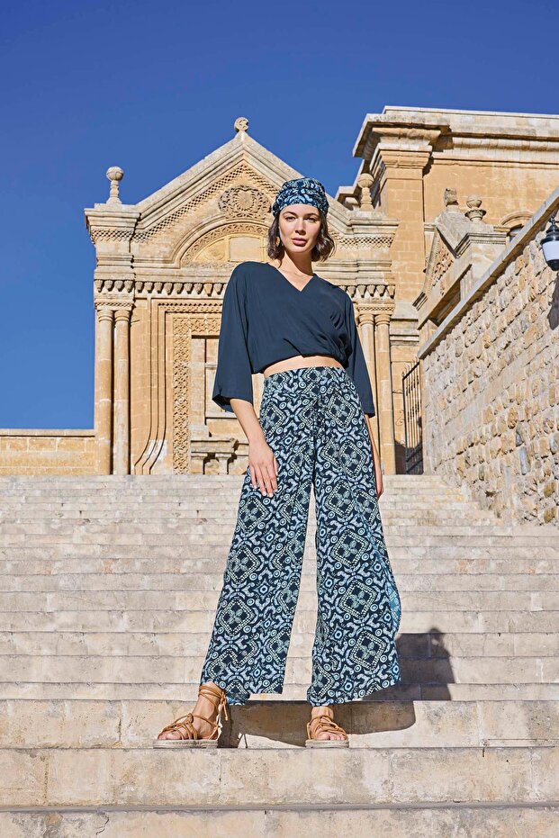 Ethnic Patterned Bottom Top Set - 6