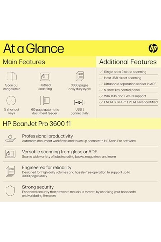 ScanJet Pro 3600 f1, Fast Two-sided Scanning with Automatic Document Feeder (20G06A) - 4