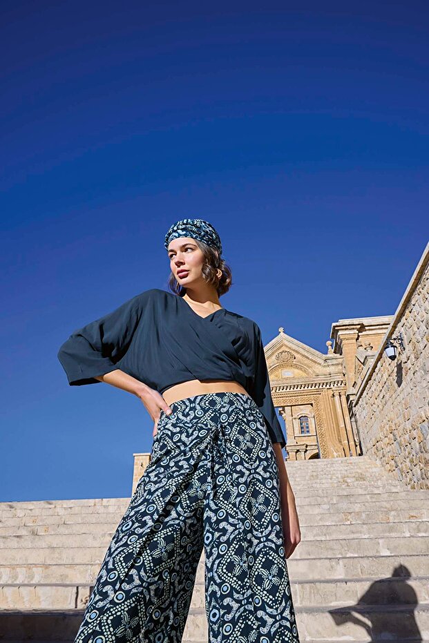 Ethnic Patterned Bottom Top Set - 2