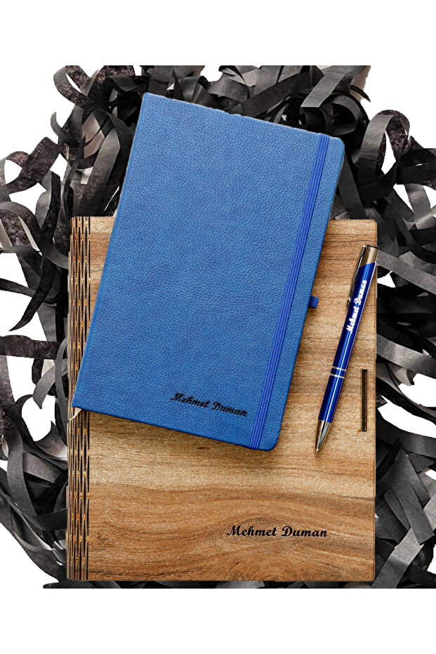 A/5 Notebook & Metal Ballpoint Pen Set in Wooden Box