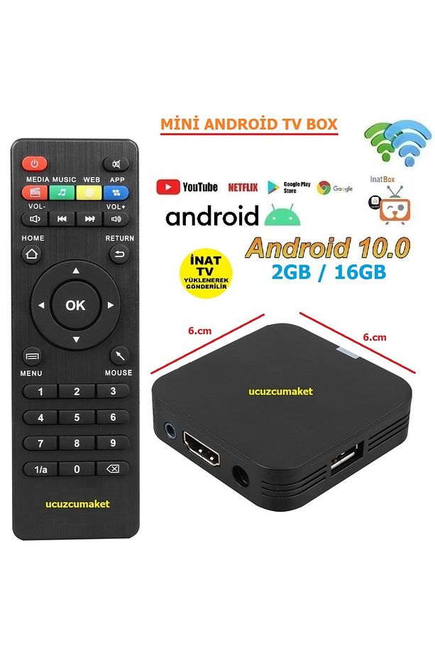 Mini Android Tv Box 2g Ram / 16GB Rom Android 10 (Inat Tv Yüklenerek Gönderilir) - 1